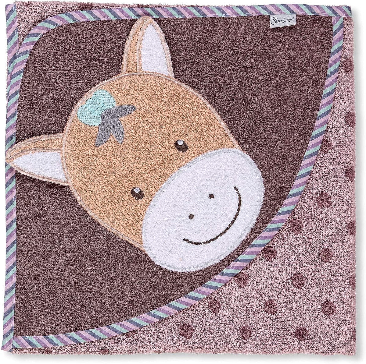 Badcape met capuchon - Baby handdoek - Na het badje - Zachte badstof - 80x80 cm - Paars