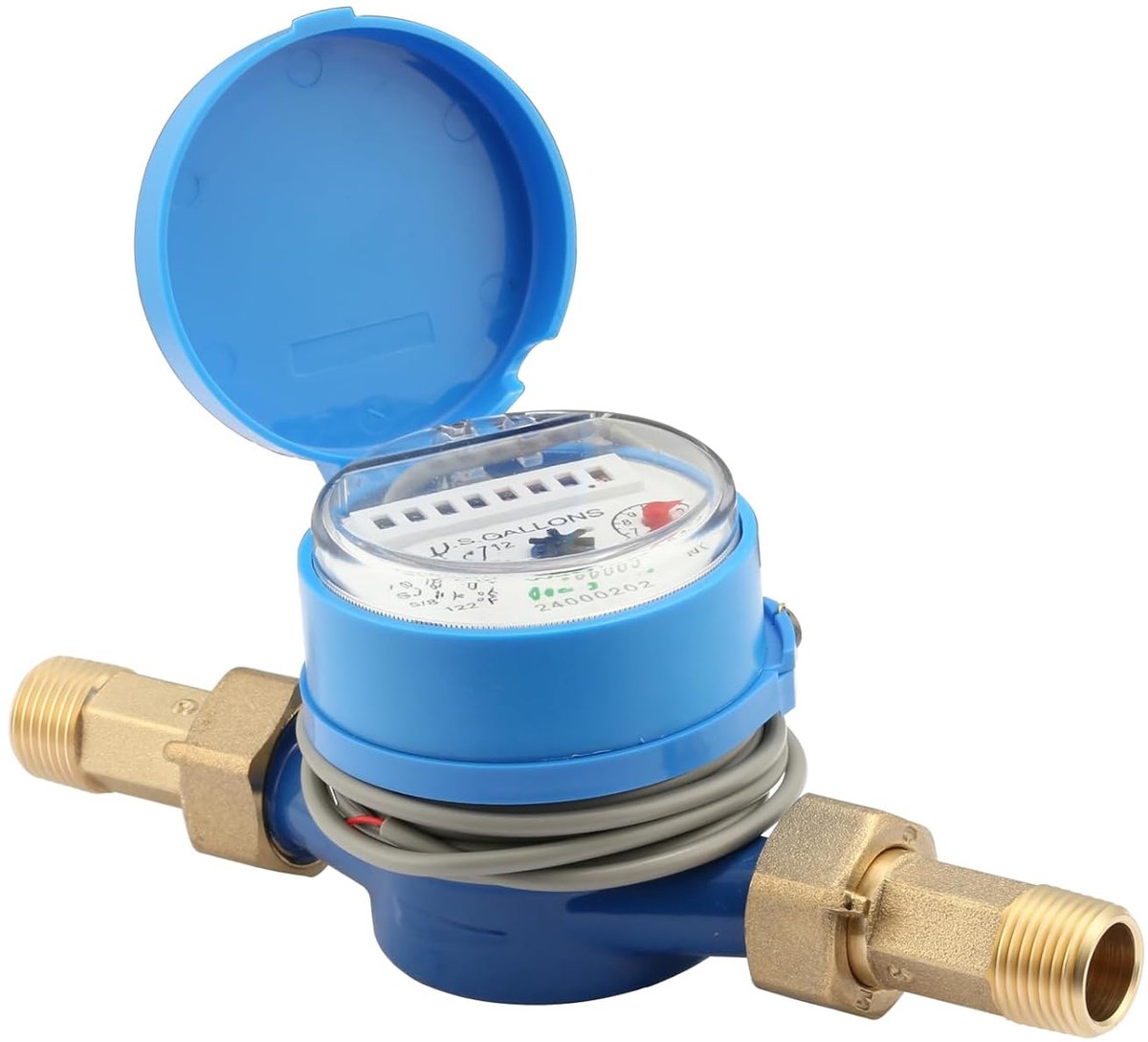 Watermeter DN15 - Koud Watermeter - Meting Gallon - Impulsoutput Koppeling - 1/2" NPT