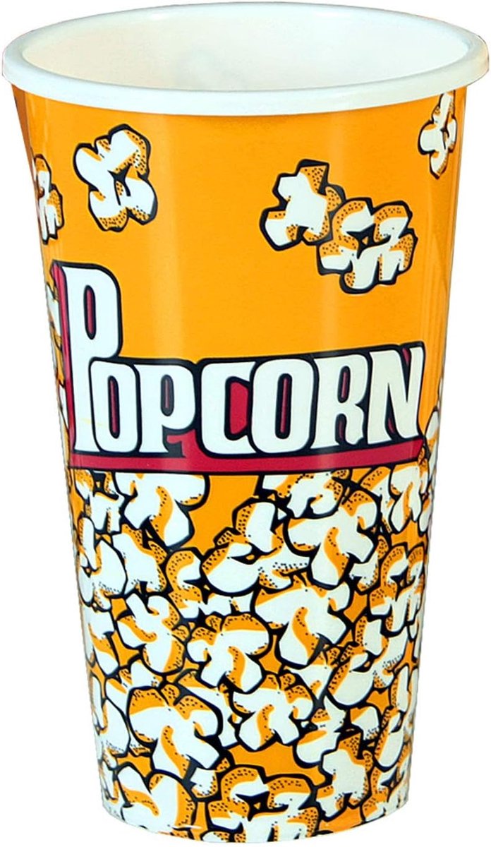 Popcorn blikjes - Snack bakjes - Film avond - Set van 6 - 18 x 11.5 cm - Gedecoreerd
