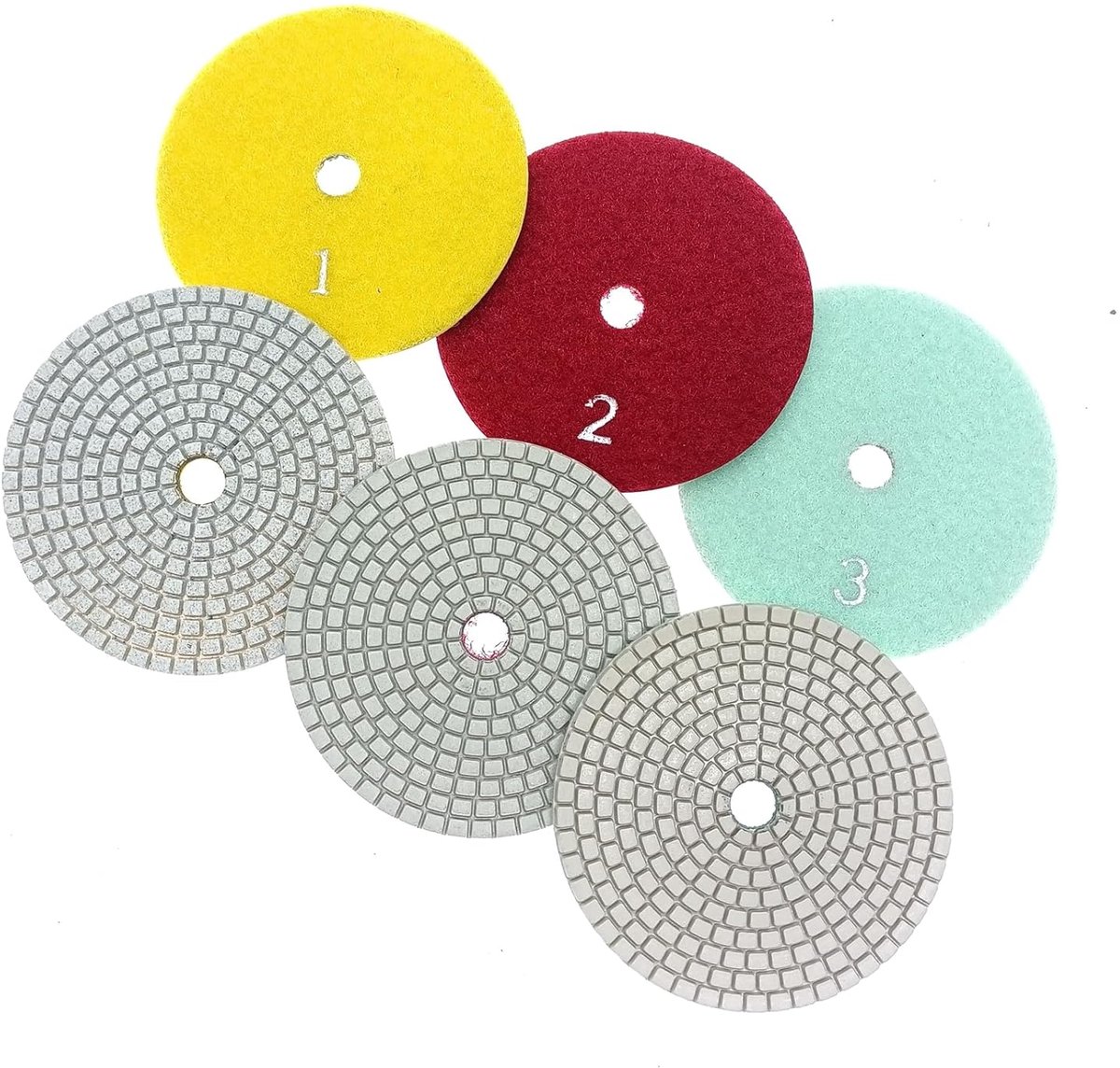 Diamant Polijstpads - Slijpsteen Pads - Graniet Polijsten - 3 Stappen Systeem - 102 cm