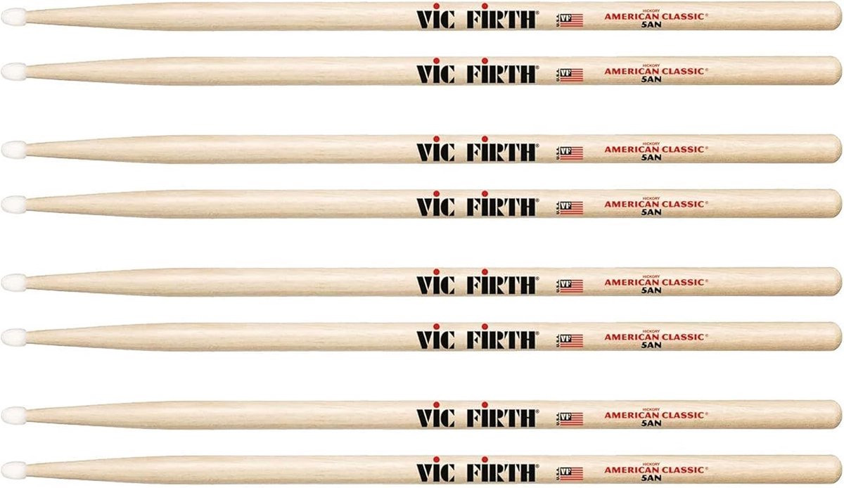 Drumstokken Set - Percussie Stokken - Muziek Maken - Hickory Hout Constructie - 4 Paar - Wit
