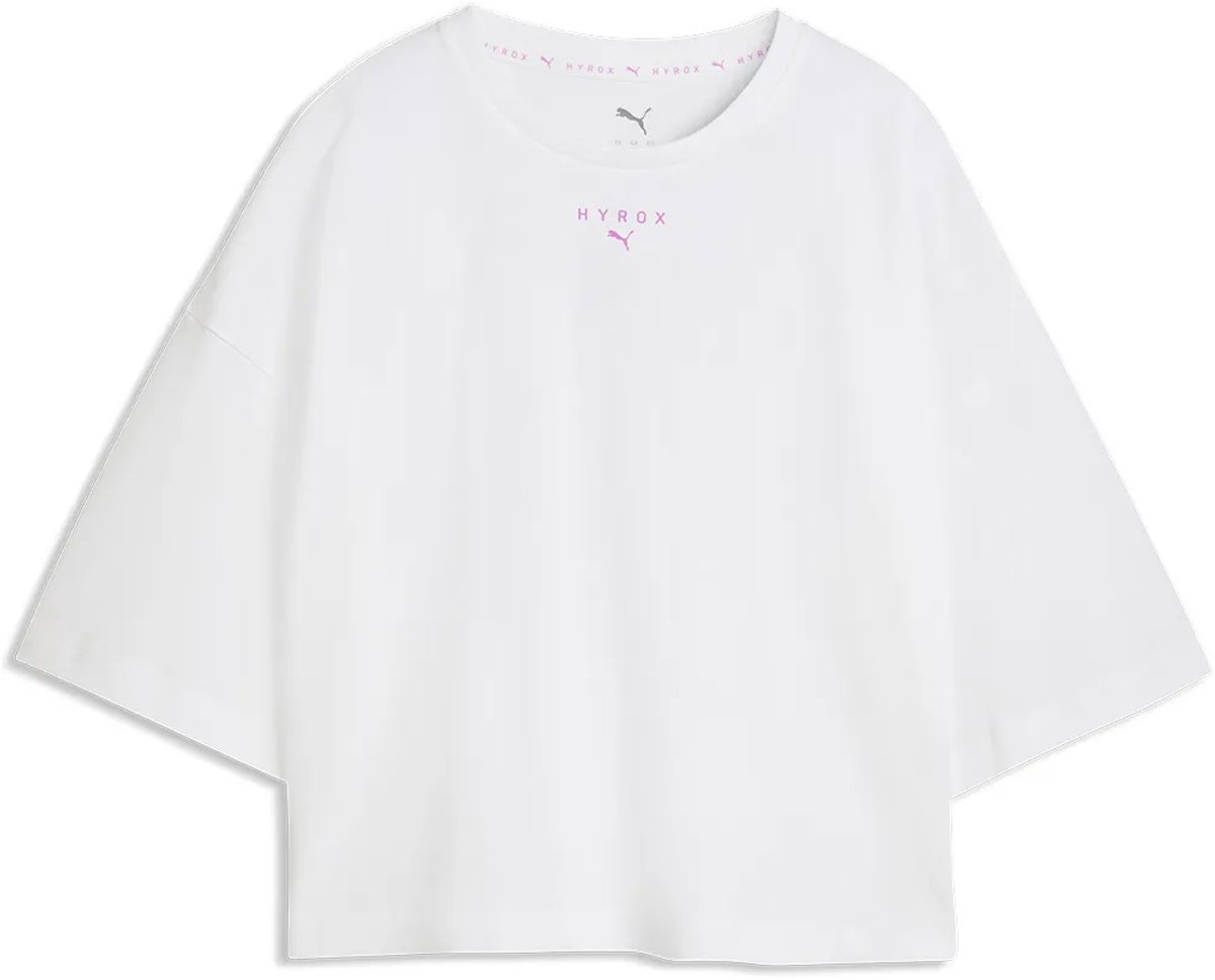 Puma X Hyrox Lifestyle Cropped T-shirt Met Korte Mouwen Vrouw Wit