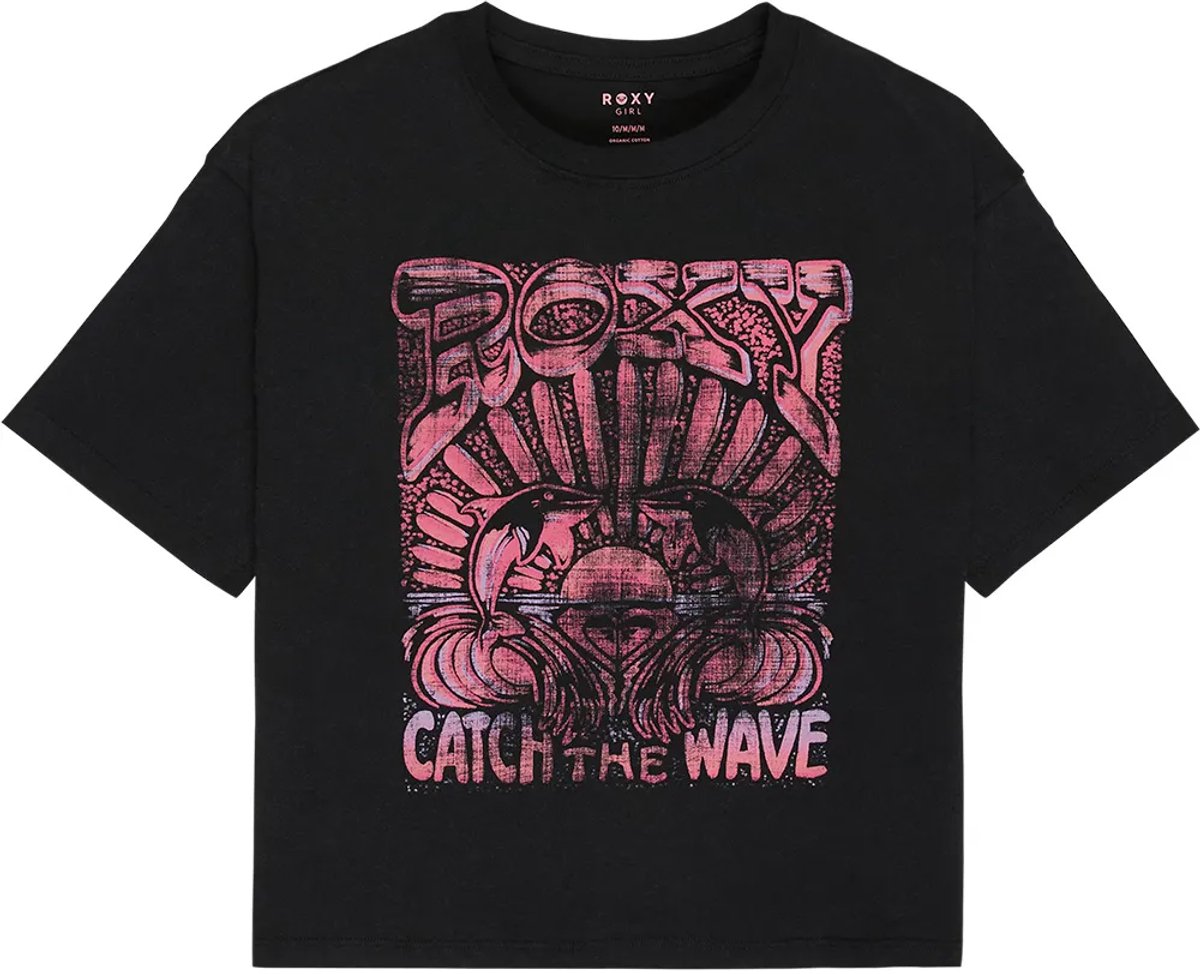 Roxy Daisyloose Season T-shirt Met Korte Mouwen 14 Years Meisje Antraciet