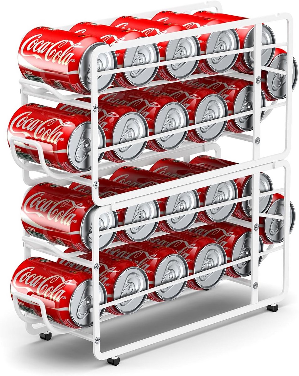 Stapelbare Organiser voor Drankblikjes - Koelkast en Voorraadkast Opbergrek (2 stuks)