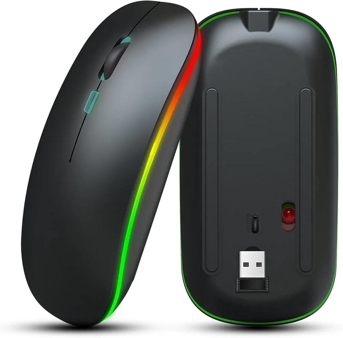 Draadloze Muis - 3 Modi Bluetooth & USB Ontvanger, Oplaadbaar en Stil