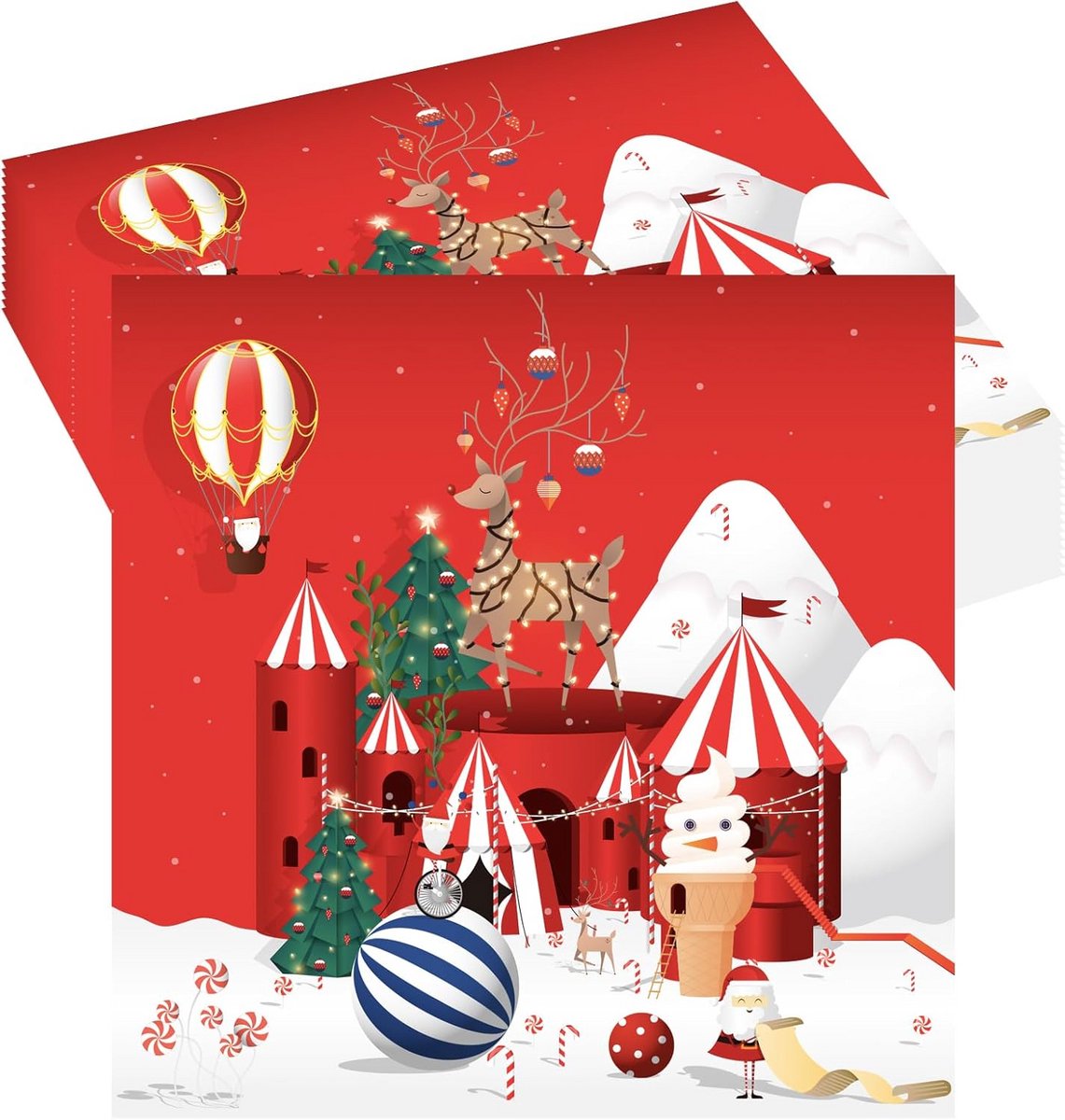 20x Kerstservetten Rood Notenkraker Thema Luxe Papieren Servetten Feestdecoratie