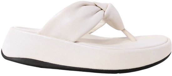 FitFlop F- Mode à plateforme en cuir souple Mode Knot BEIGE - Taille 41