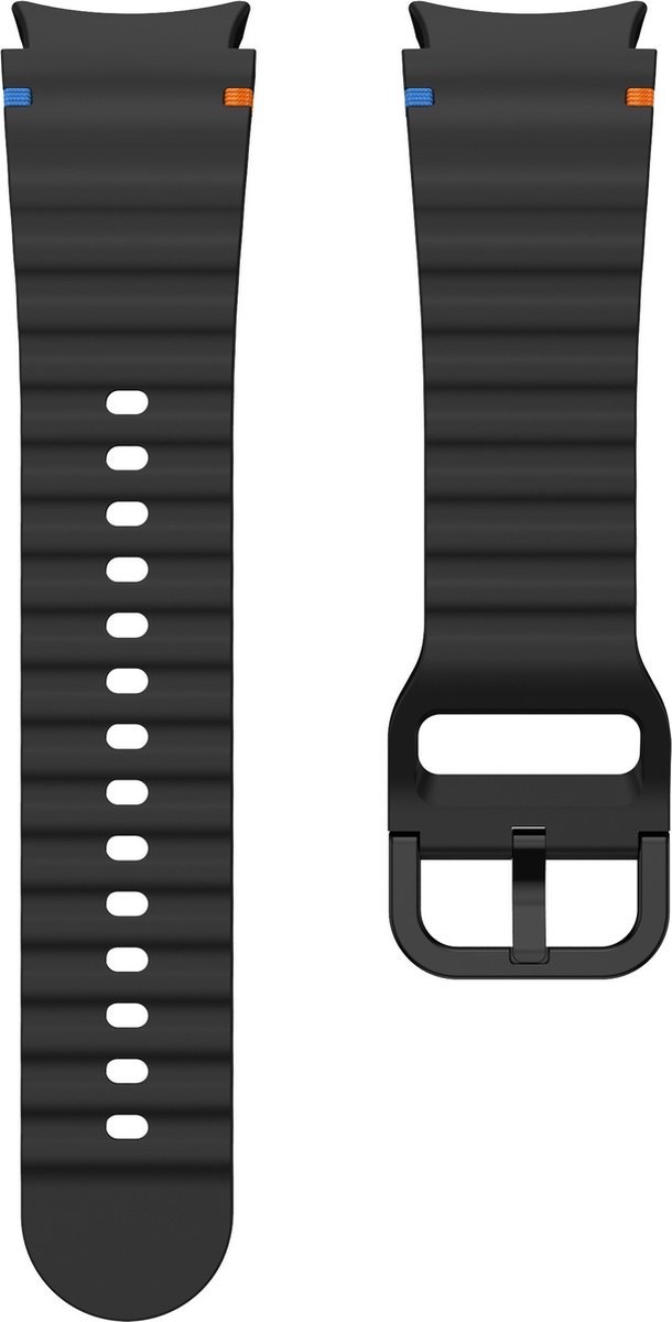 Go Go Gadget - Smartwatch bandje - Siliconen band - Geschikt voor Samsung Galaxy Watch 7 - 40& 44mm - Zwart