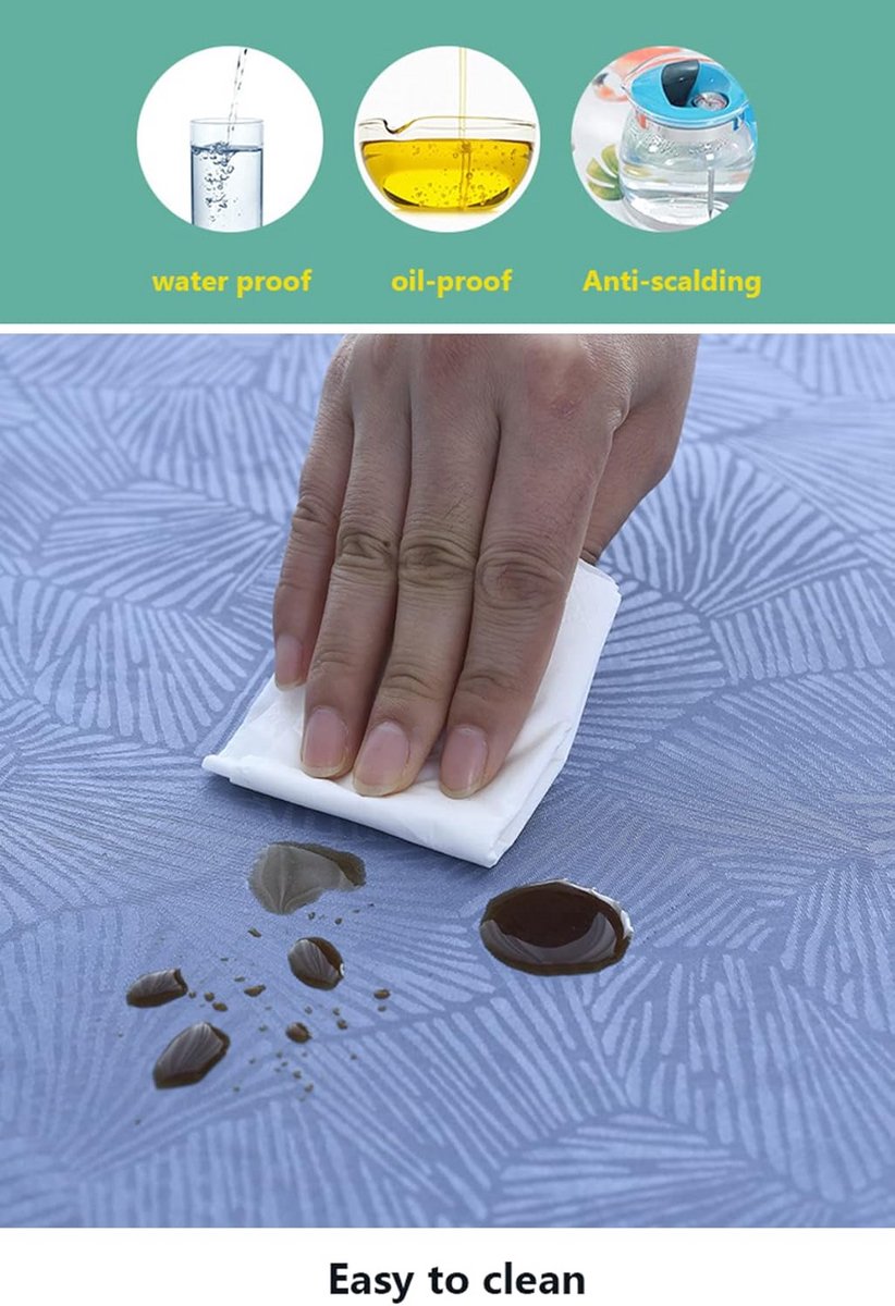 Ronde Waterdichte Tafelkleed met Elastische Rand - Ø 140 cm Afdekhoes