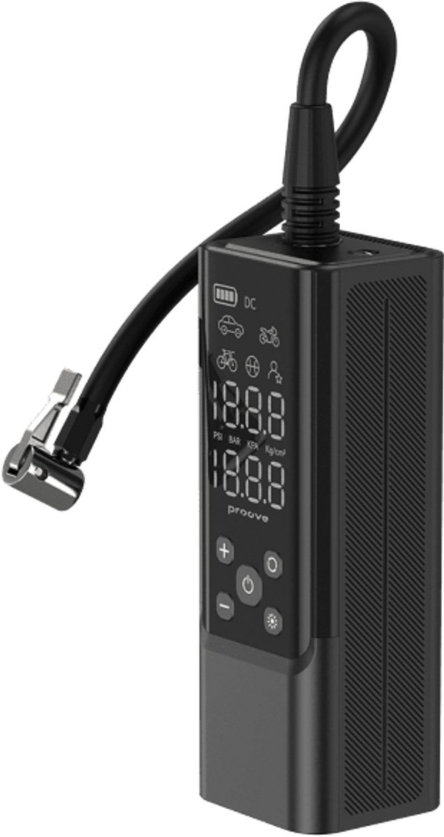 Proove Pump Assistant Pro Draagbare 12V Pomp – 120W Vermogen – Oplaadbare Batterij – Compact en Krachtig – Zwart