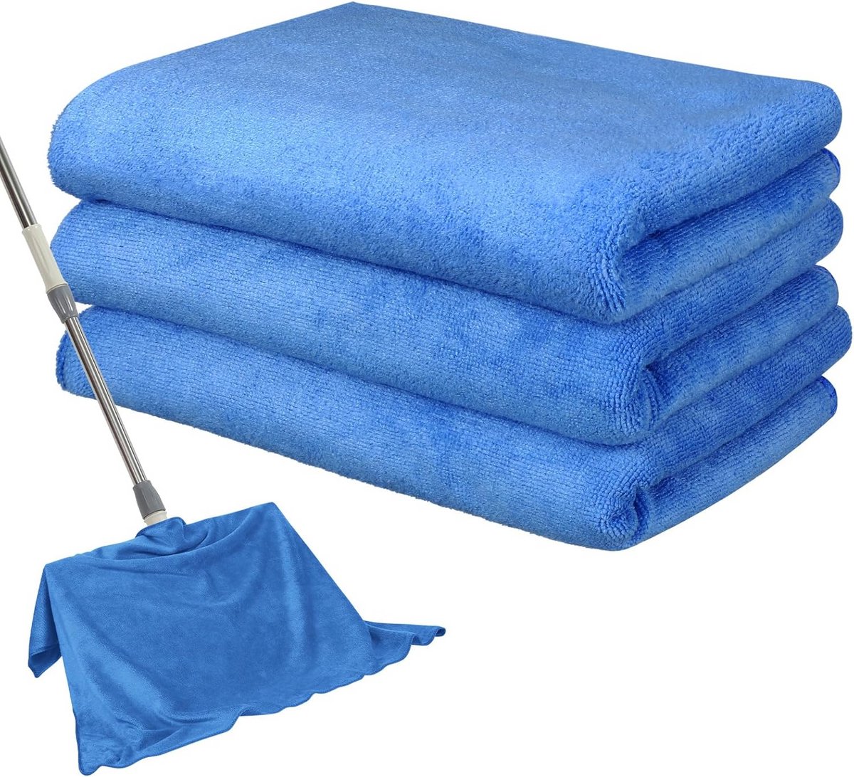 3x Extra Grote Microvezeldoeken 50x75 cm - Streeploos & Pluisvrij Schoonmaken