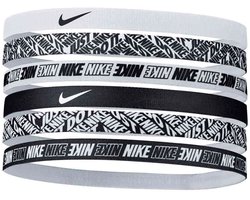 Nike Printed Elastic Hairbands 6-pack - White/Black