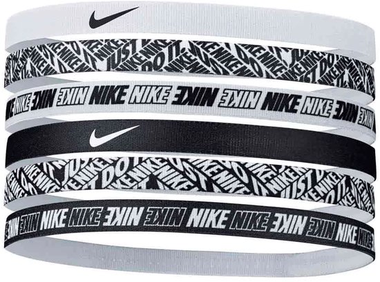 Nike Printed Elastic Hairbands 6-pack - White/Black