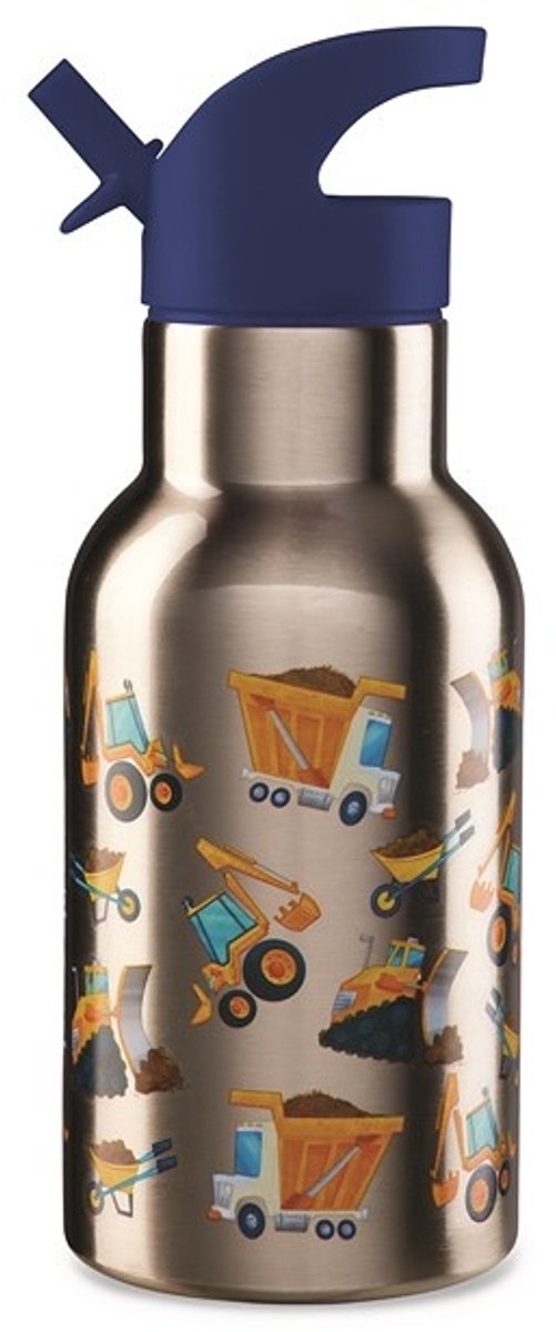 Crocodile Creek | Roestvrijstaal Drinkfles, 400ml - Bouwplaats