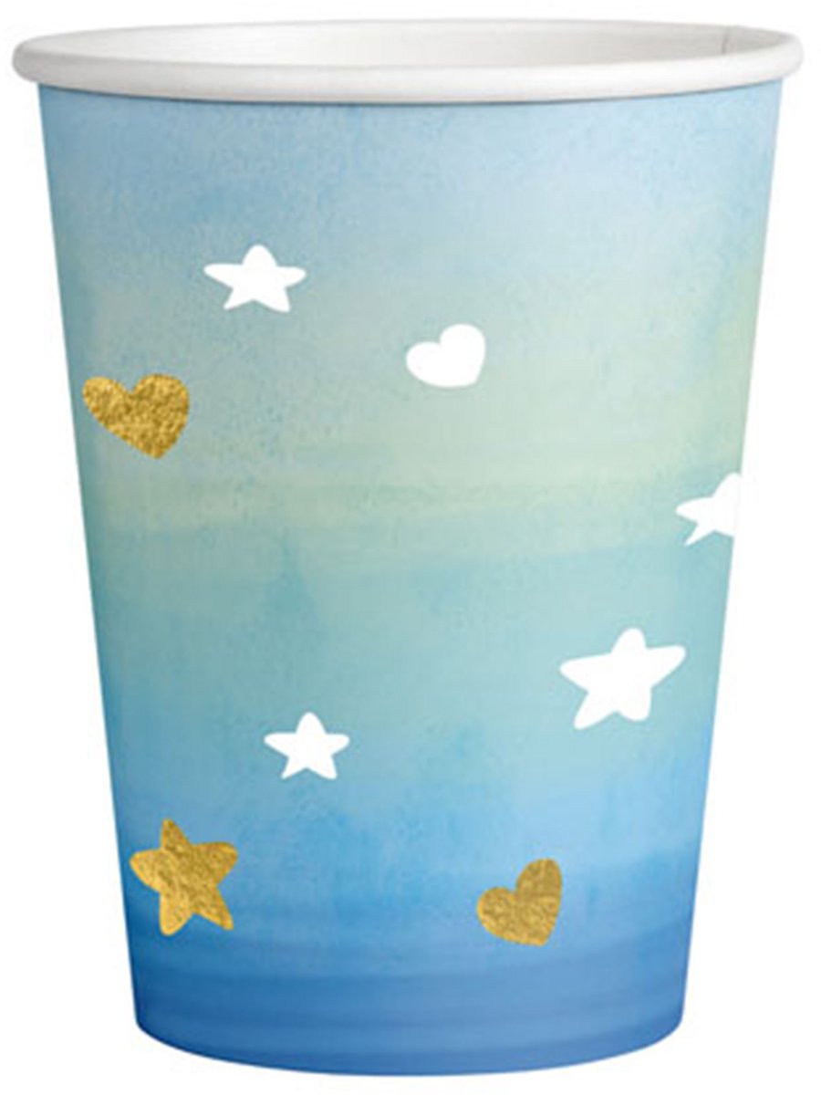 Amscan Feestbekers Jongens 250 Ml Karton Blauw/groen 8 Stuks