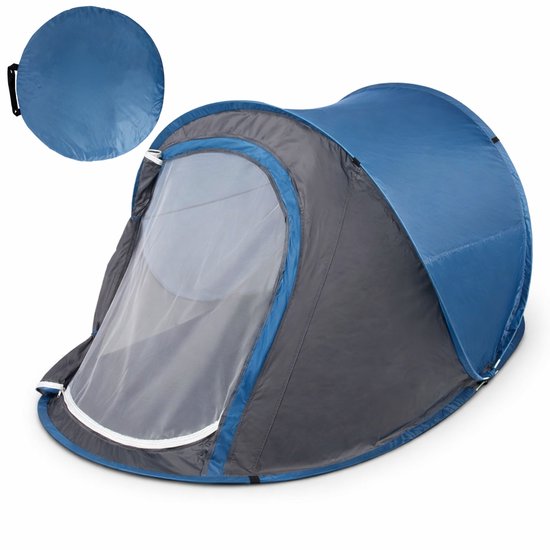 Cheqo® Pop Up Tent - Pop Up Tent 1 Persoons - Festival Tent - Kampeertent - Camping Tent - Lichtgewicht Tent - Blauwe Pop Up Tent van Cheqo — afbeelding 4