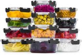 Stosh Vershoudbakjes - Meal Prep Bakjes - Diepvriesbakjes - Glas - 12 Stuks - BPA vrij