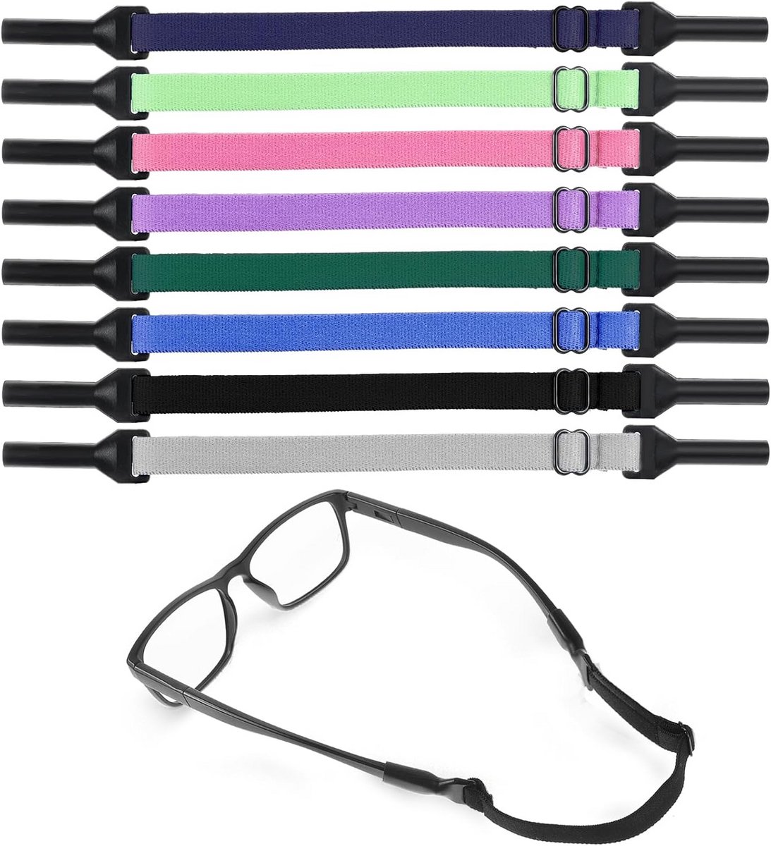 Verstelbare Bril Strap - 8 Stuks Anti Slip Zonnebril Retainer Houder Band voor Sport