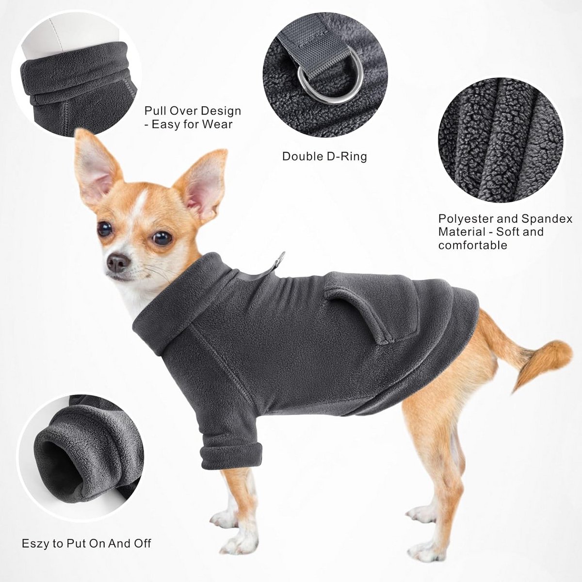 Honden Hoodie Kleding voor Dieren - Warme Katoenen Sweatshirts met Zak voor Kleine en Middelgrote Honden en Katten - Zwart, Large — cadeau in Cadeau-ideeën - foto 4