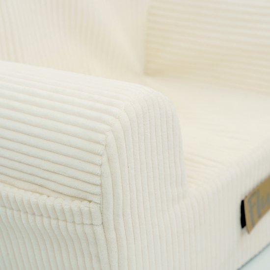 Flumi - Kinderfauteuil - Corduroy Stof - Afneembare Wasbare Hoes - Lichtgewicht Schuimvulling - Ecru van Merkloos — afbeelding 4