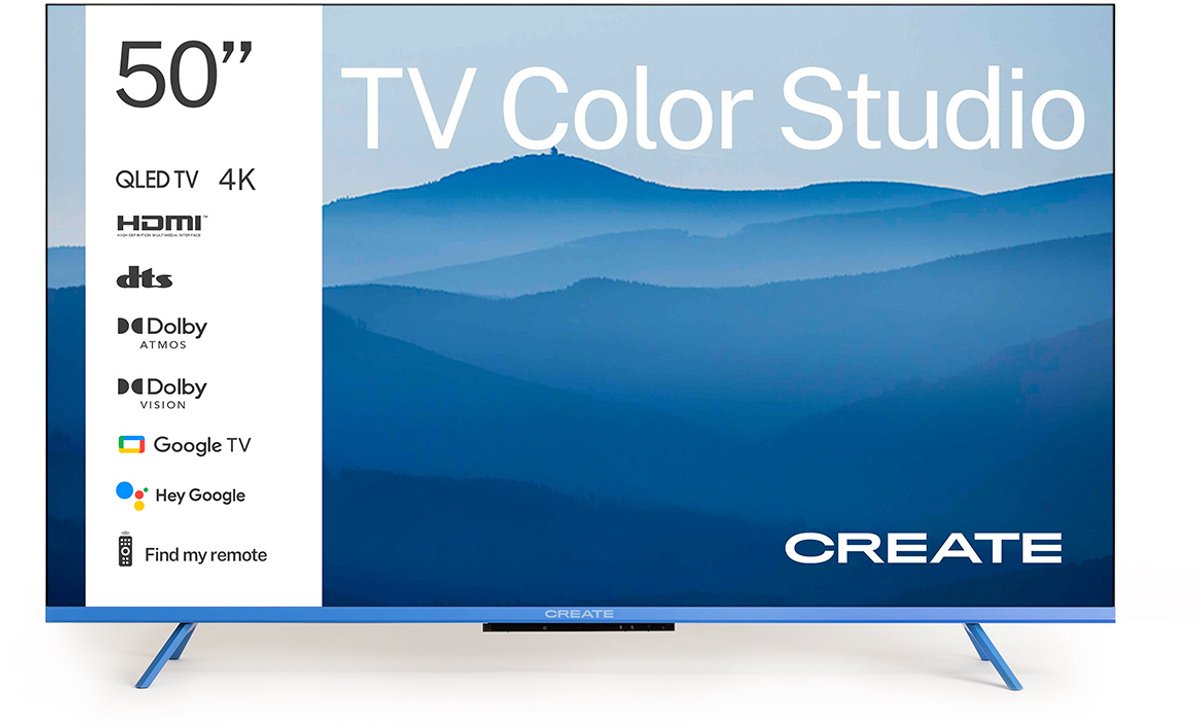 CREATE - QLED 4K Smart TV met antireflectiescherm en gekleurde lijst - 50” - TV COLOR STUDIO