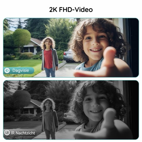 BOIFUN 2K Ultra HD Slimme Draadloze Video Deurbel Met Camera - Video Deurbel Zonder Abonnement - Video Deurbel met Camera - Deurbel Draadloos WiFi - 166° Breed Gezichtsveld - Incl. Gong van Merkloos — afbeelding 3