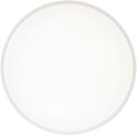 Ronde, platte witte plafondlamp, zicht van bovenaf.