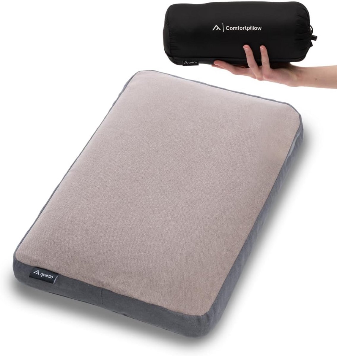 Geheugenfoampel Comfort Kussen - Reiskussen 55x35cm Wasbaar en Comprimeerbaar voor Kamperen en Thuis
