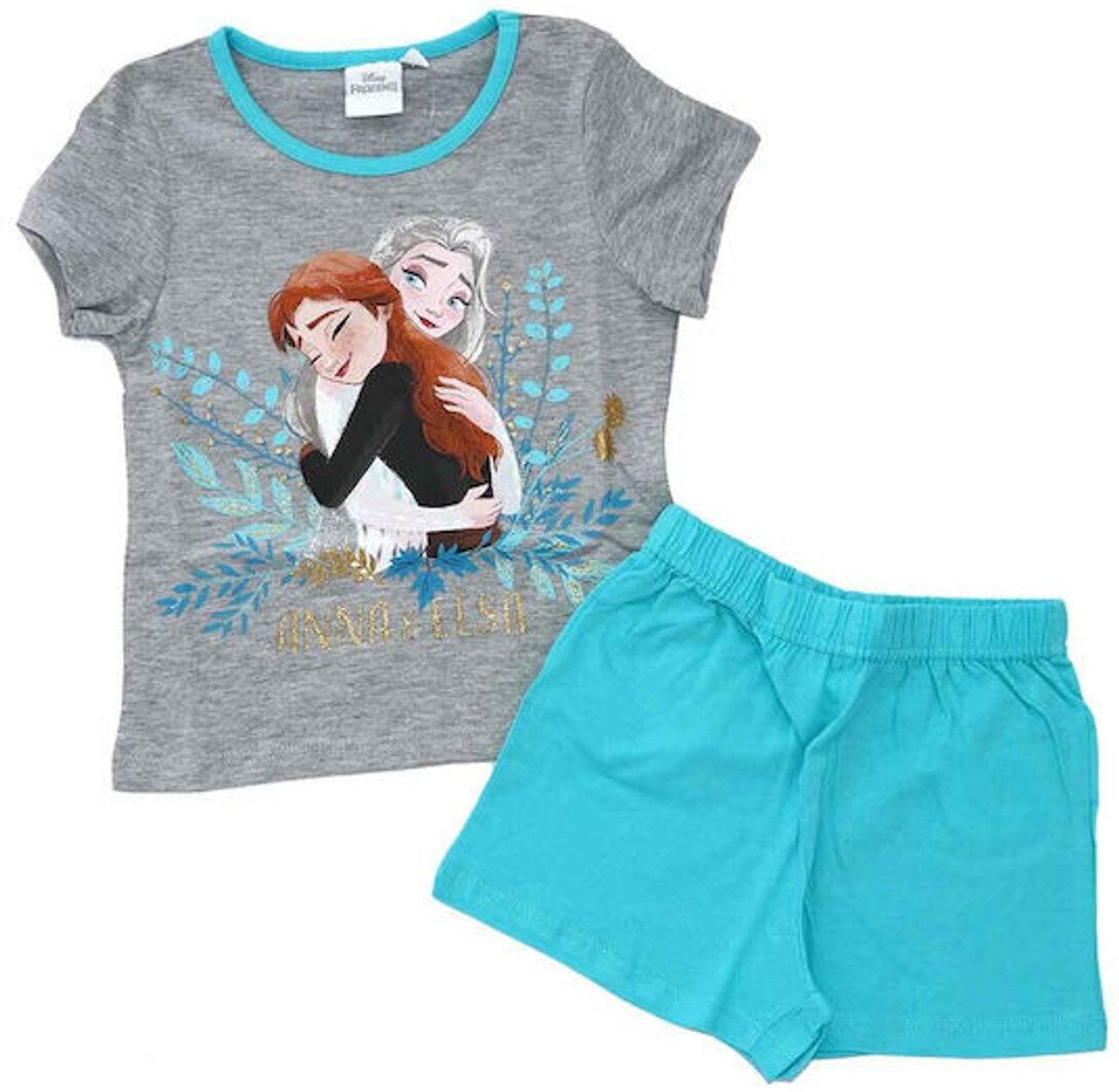 Frozen Kinder Shortama Zomerset Maat 110 Grijs - Anna&Elsa 1stuk
