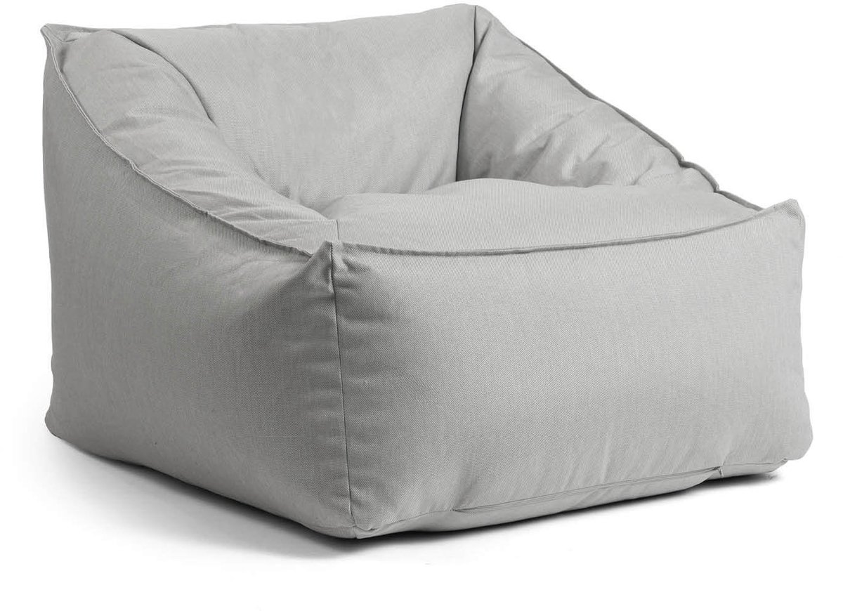 mokebo Lounge tuinstoel 'Der Sunnyboy' Made in Germany, outdoor zitzak, beanbag met vulling, als ligkussen, tuinligbed, relaxstoel, vloerkussen of ligbed in Lichtgrijs