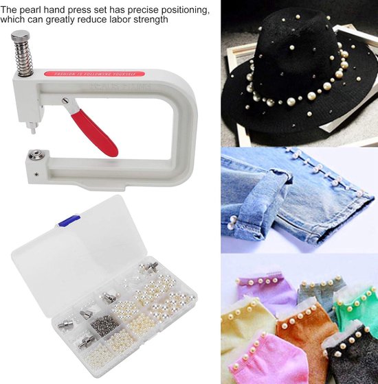 Handgemaakte kralen klinknagelknopset - Pearl Fixing Machine voor DIY Ambachtelijke Decoratie - Inclusief Handmatige Machine. van Merkloos — afbeelding 5