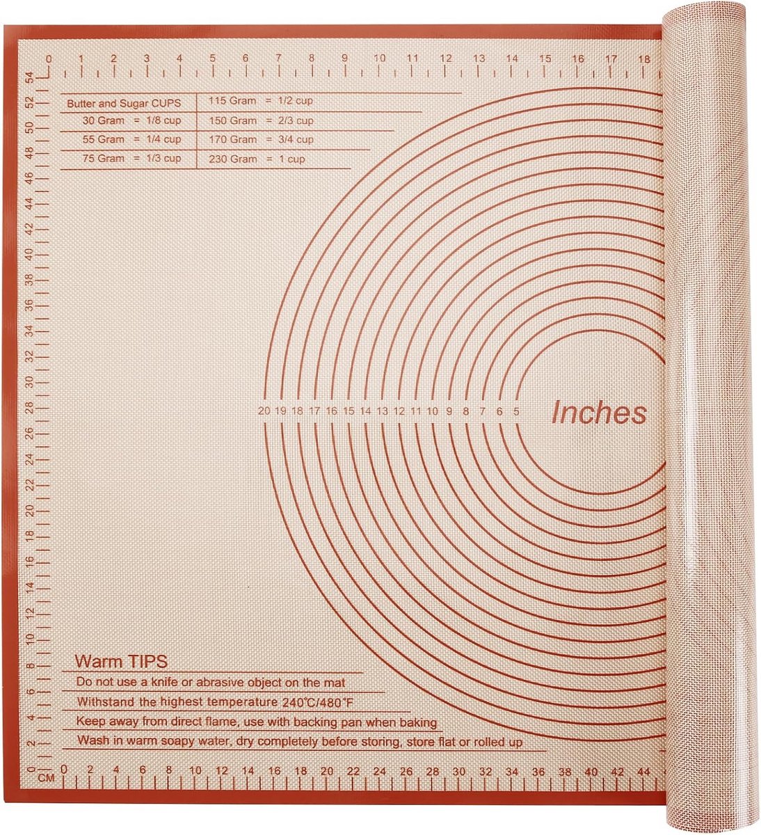 Grote Silicoon Bakmat 91 x 61 cm - Anti-aanbak Deegrolmat en Taartkorstmat