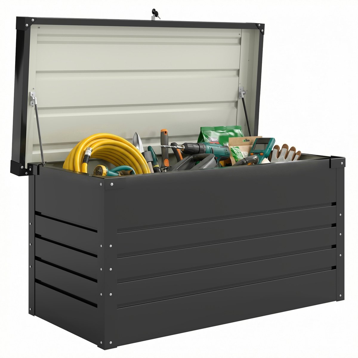 Outsunny Buitenopbergbox-Verzinkt staal-120L x 61B x 62H cm-Grijs