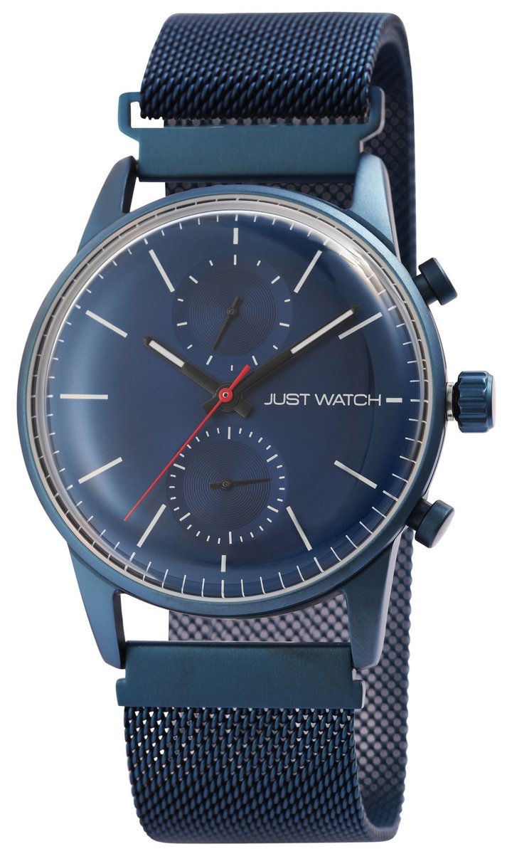 JUST WATCH Herenhorloge van roestvrij staal Mathew met Milanese band, 3 ATM, mineraal glas, zakelijke look