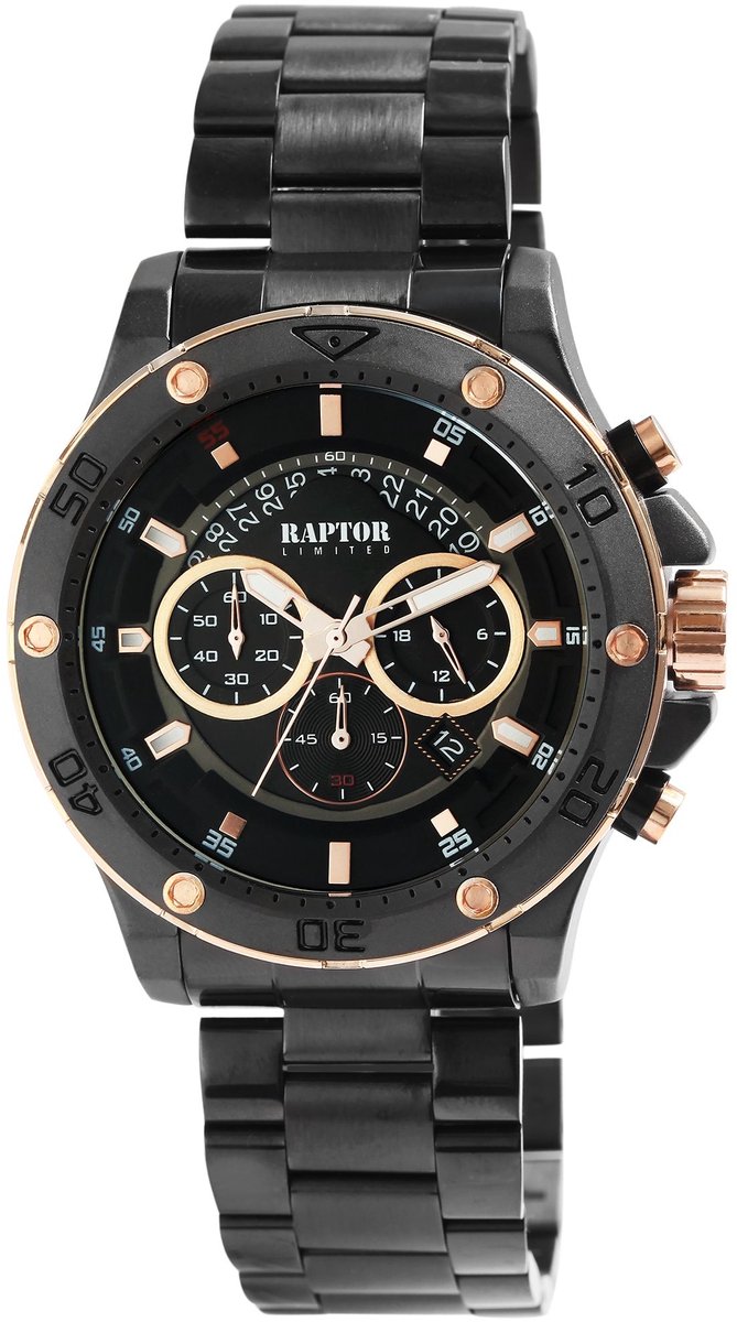 Raptor Herenhorloge van roestvrij staal Majid RAPTOR Chronograaf "Majid" met roestvrijstalen band