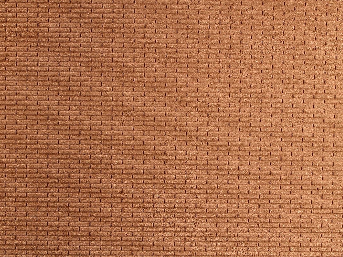 Houten Kurkenplaat - Gegraveerde Bakstenen - Landschap Decoratie - Handgemaakt - One Size - Meerkleurig