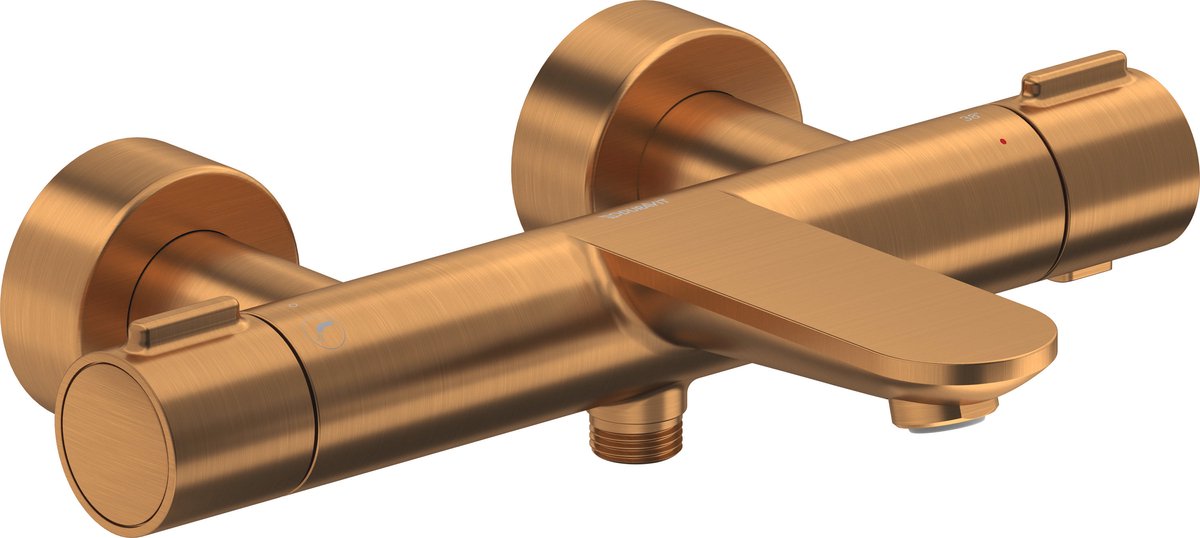 Duravit Wave Badthermostaat - omstel - koppelingen - HOH=15cm - geborsteld brons