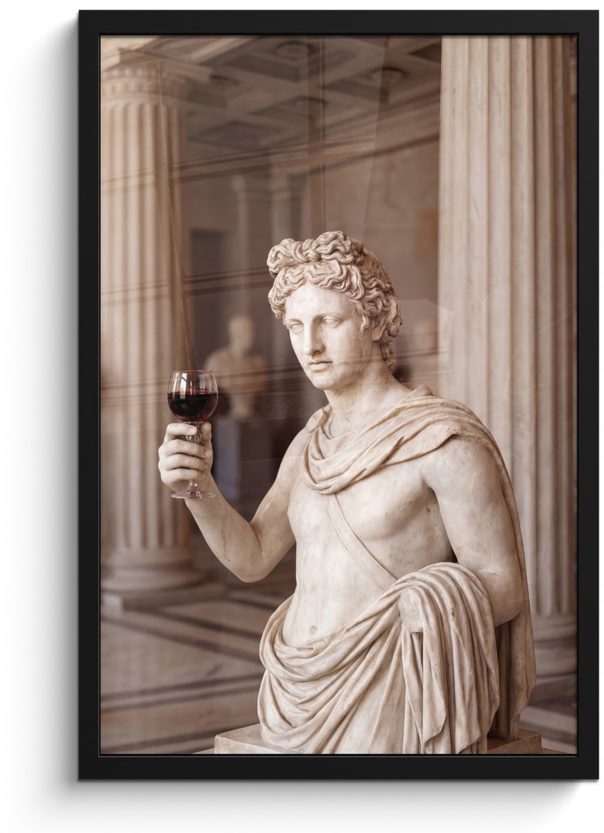 FrameYourWall Poster in lijst - Fotolijst 40x60 cm - Posters - Klassiek - Marmer - Wijn - Posterlijst zwart - Decoratie - Wanddecoratie woonkamer - Muurdecoratie slaapkamer