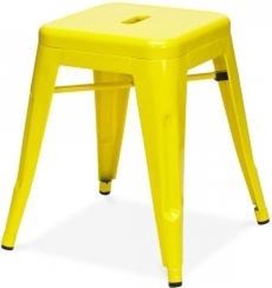 Welke is meer dan stof in de ogen gooien Design kruk Tolix style barkruk 48cm glanzend geel. | bol.com