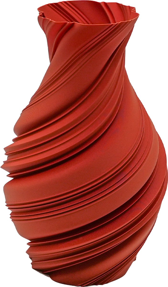 Lovora Flowy Japandi vaas - Decoratieve vaas - Terracotta - 3d geprinte vaas – geschikt voor droogbloemen - 25CM