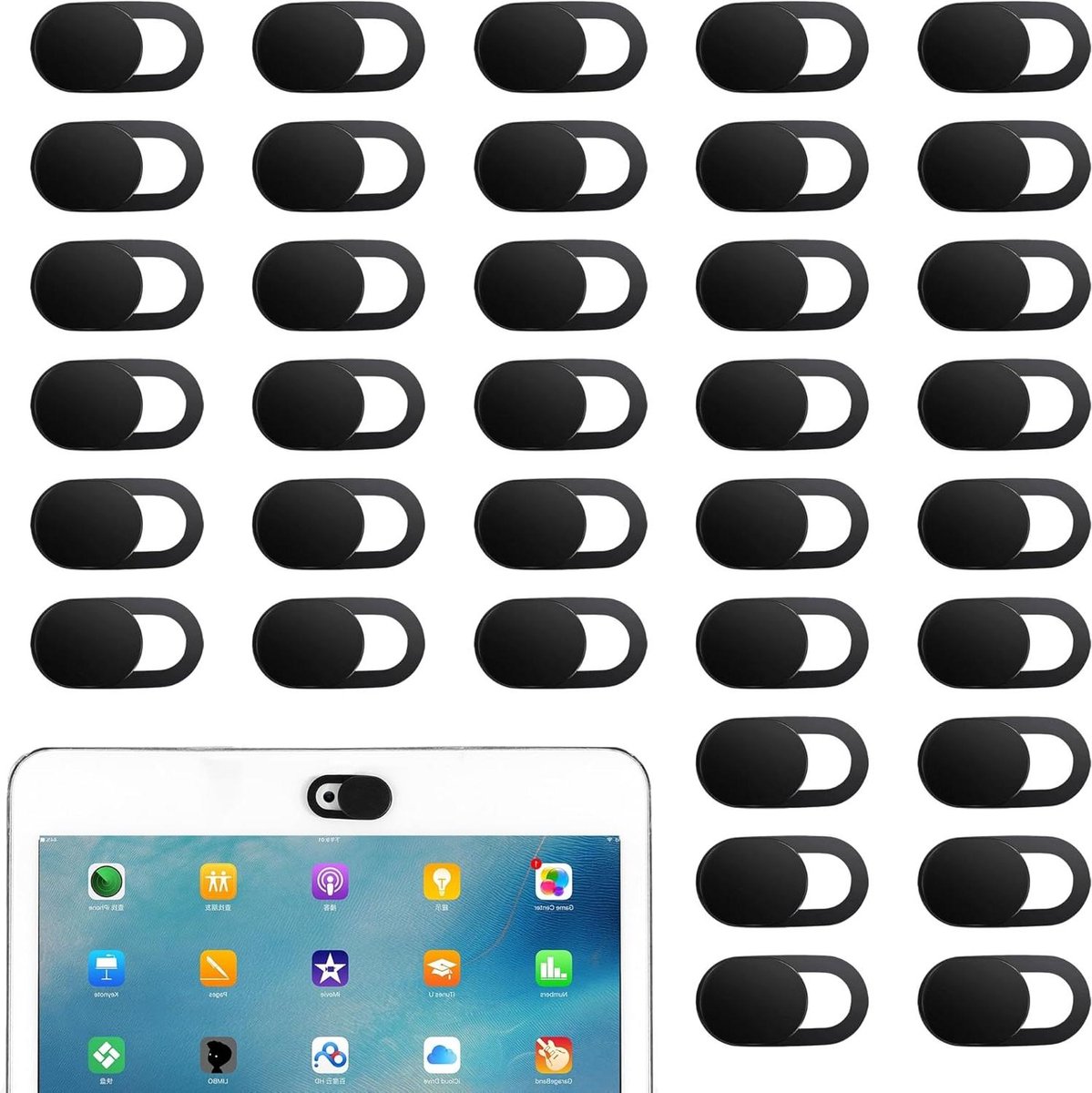 Ultradunne Webcamafdekking Set - 36 Stuks - Slider - Laptop PC Notebook - Zwart
