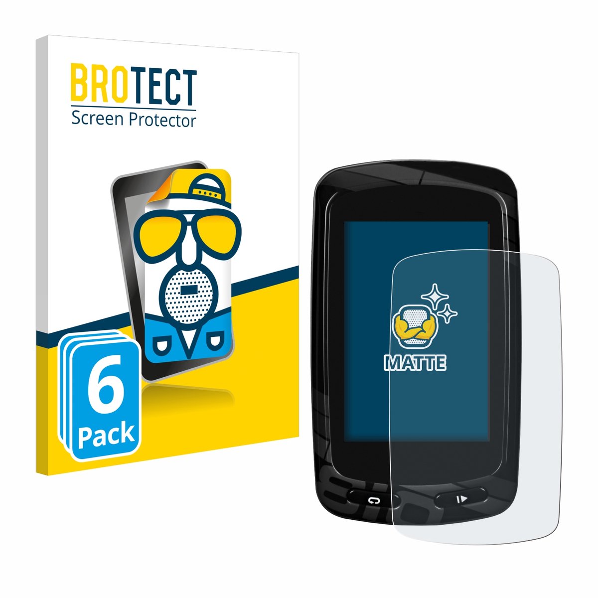 BROTECT - Screenprotector voor Garmin Edge 810 - Folie Beschermfolie matte 6 Stuks