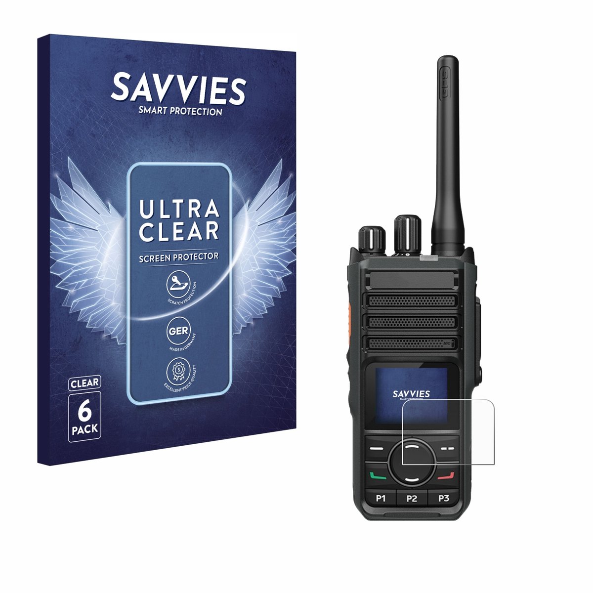Savvies - Screenprotector voor Hytera HP565 - Folie Beschermfolie transparant 6 Stuks