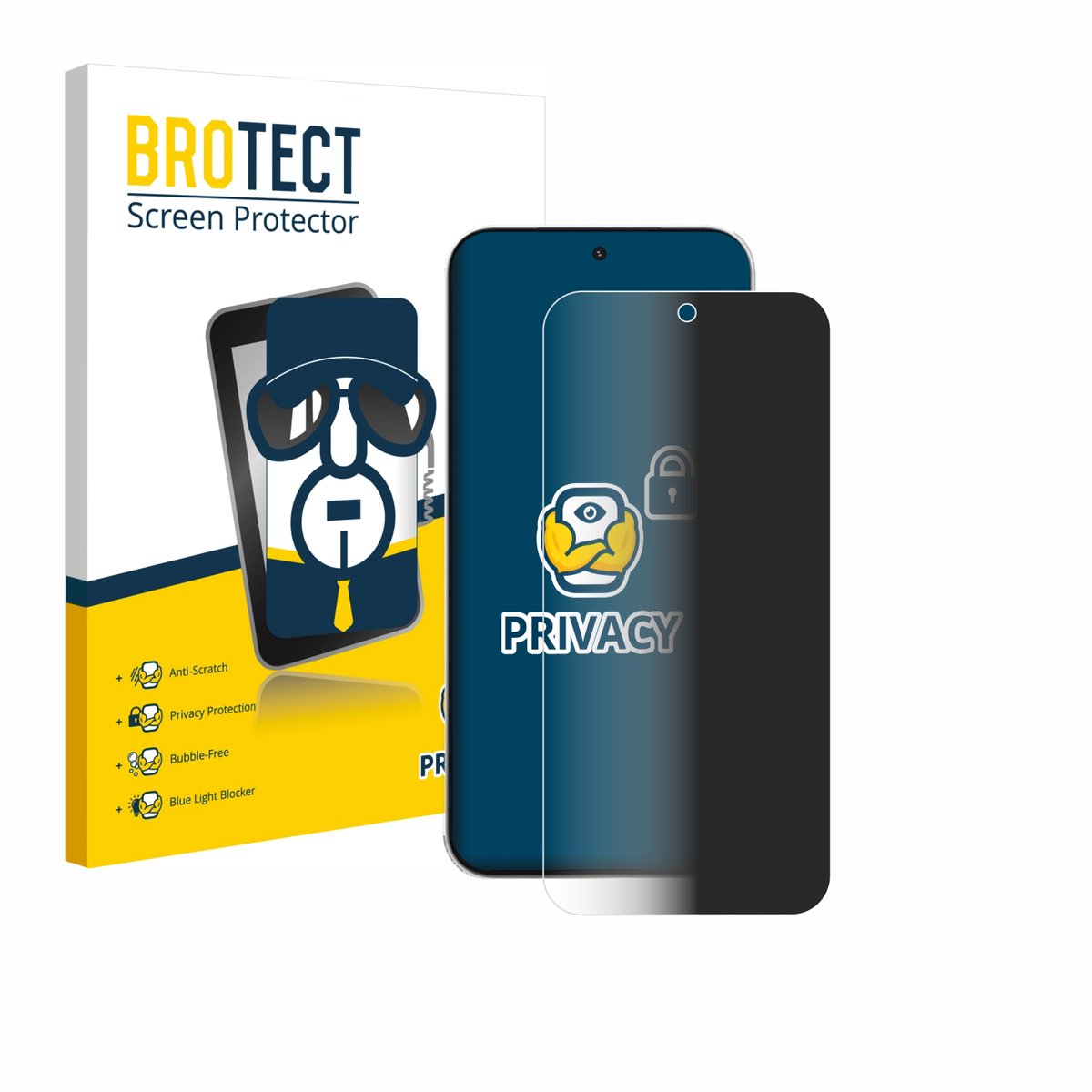 BROTECT - privacy screenprotector voor OnePlus Turbo 6V - Folie Beschermfolie Blauwlichtfilter