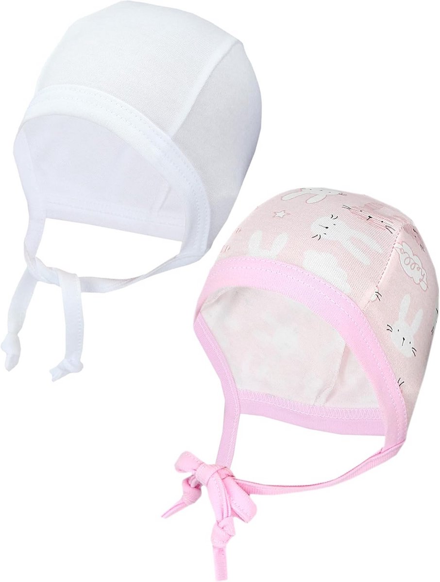 Babymutsjes Set 2 Stuks met Strik Katoen Unisex Geboorte