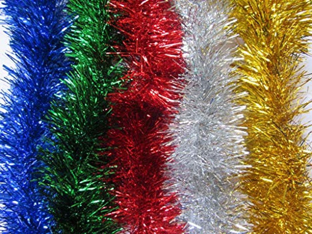 Luxe Zilveren Kerstguirlande - 10 Yards Dikke Folie Slingers – foto 3