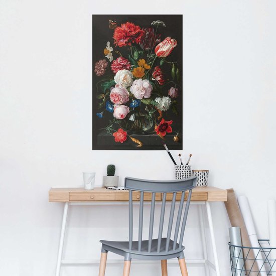 Jan Davidsz de Heem - Nature morte aux fleurs - Affiche 61 x 91,5 cm