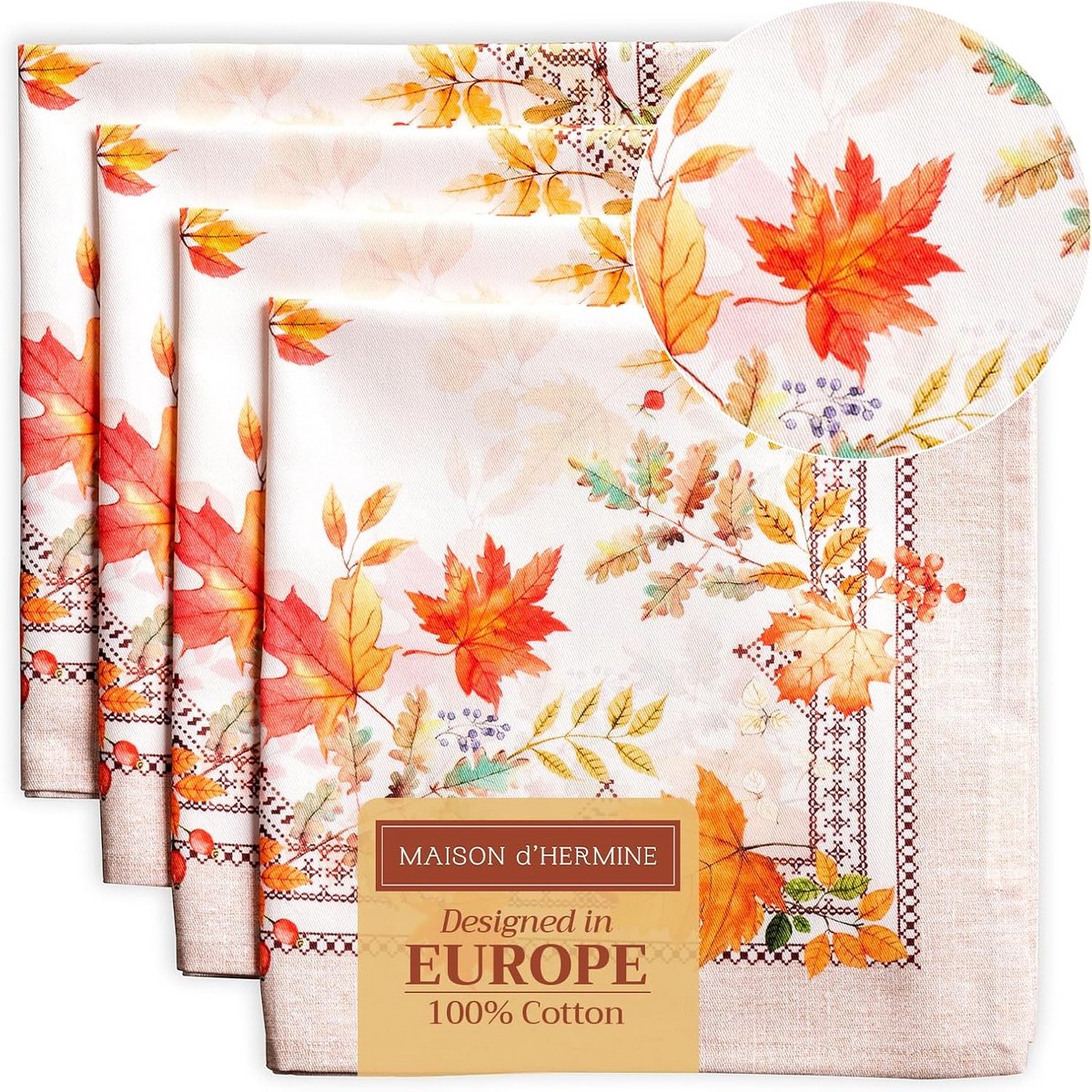 Set van 4 Katoenen Servetten 45x45 cm - Feestelijk Kerst & Diner Decoratie