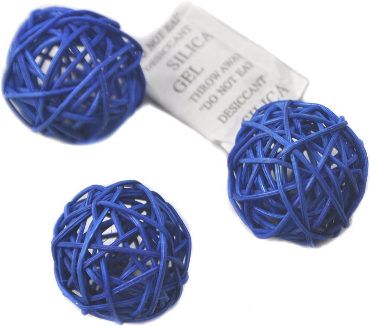 10x Blauwe Rietballen Decoratie 5cm - Natuurlijke Hangdecoratie voor Feest en Huis