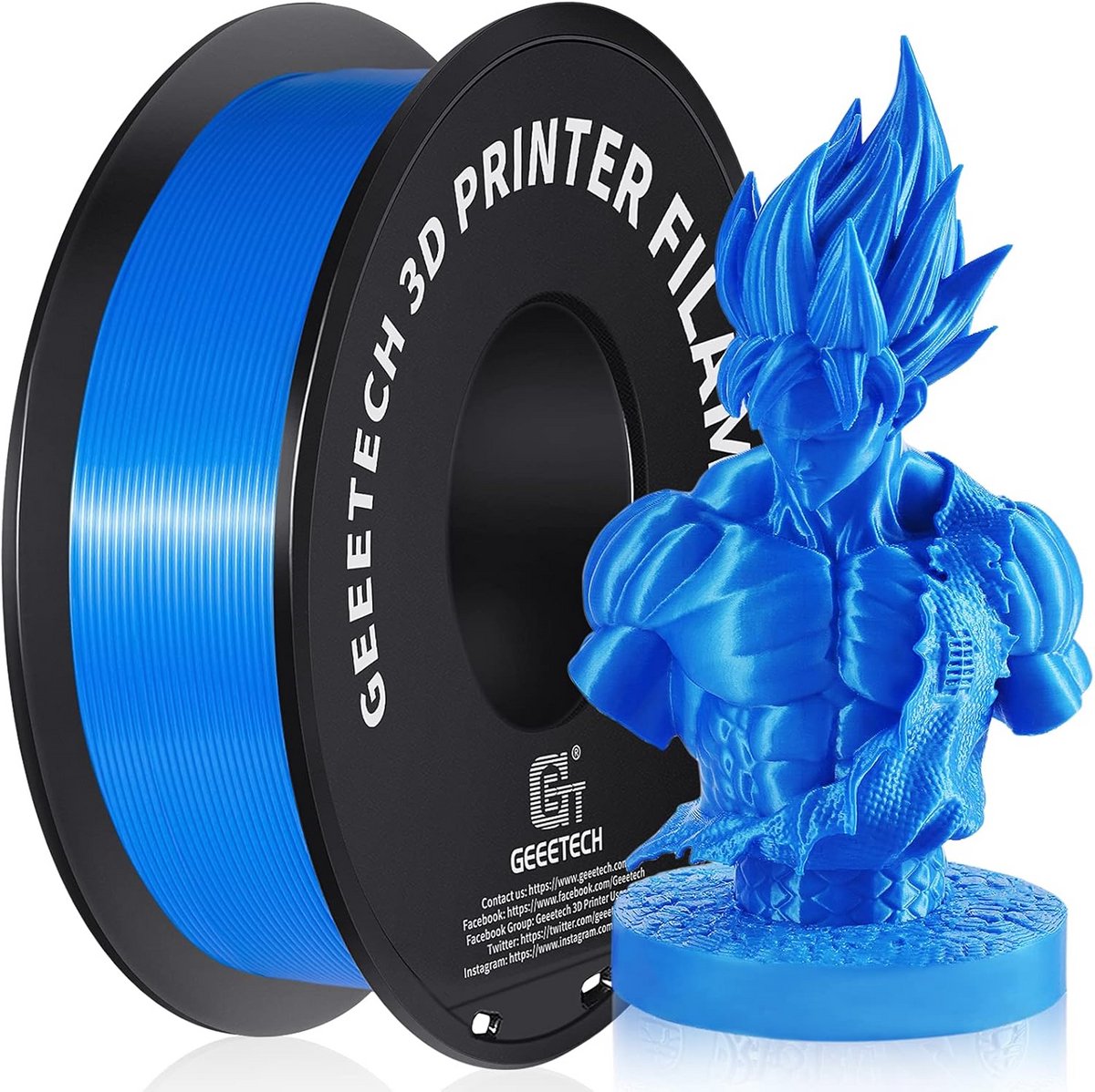 3D Printer Filament PLA 1.75 mm 1 kg Glanzend Blauw